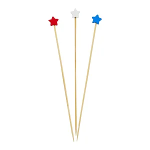 Red White Blue Stars 6 Inch Wood Party Pick/30pk