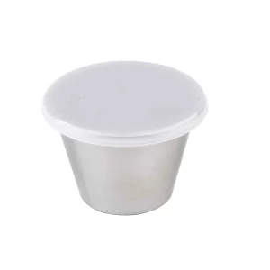 Stainless Steel 2.5 oz Sauce Cup w/ Lid. Set of 6