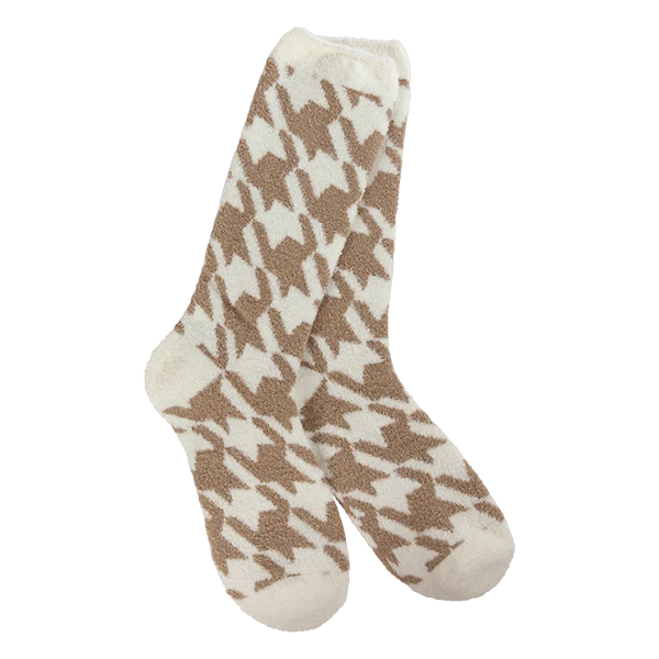 Cozy Cali Socks in Houndstooth Portabello