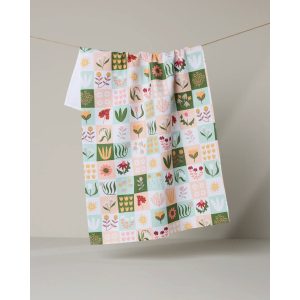 Patchwork Garden Geometry Tea Towel