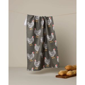 Hen House Geometry Tea Towel