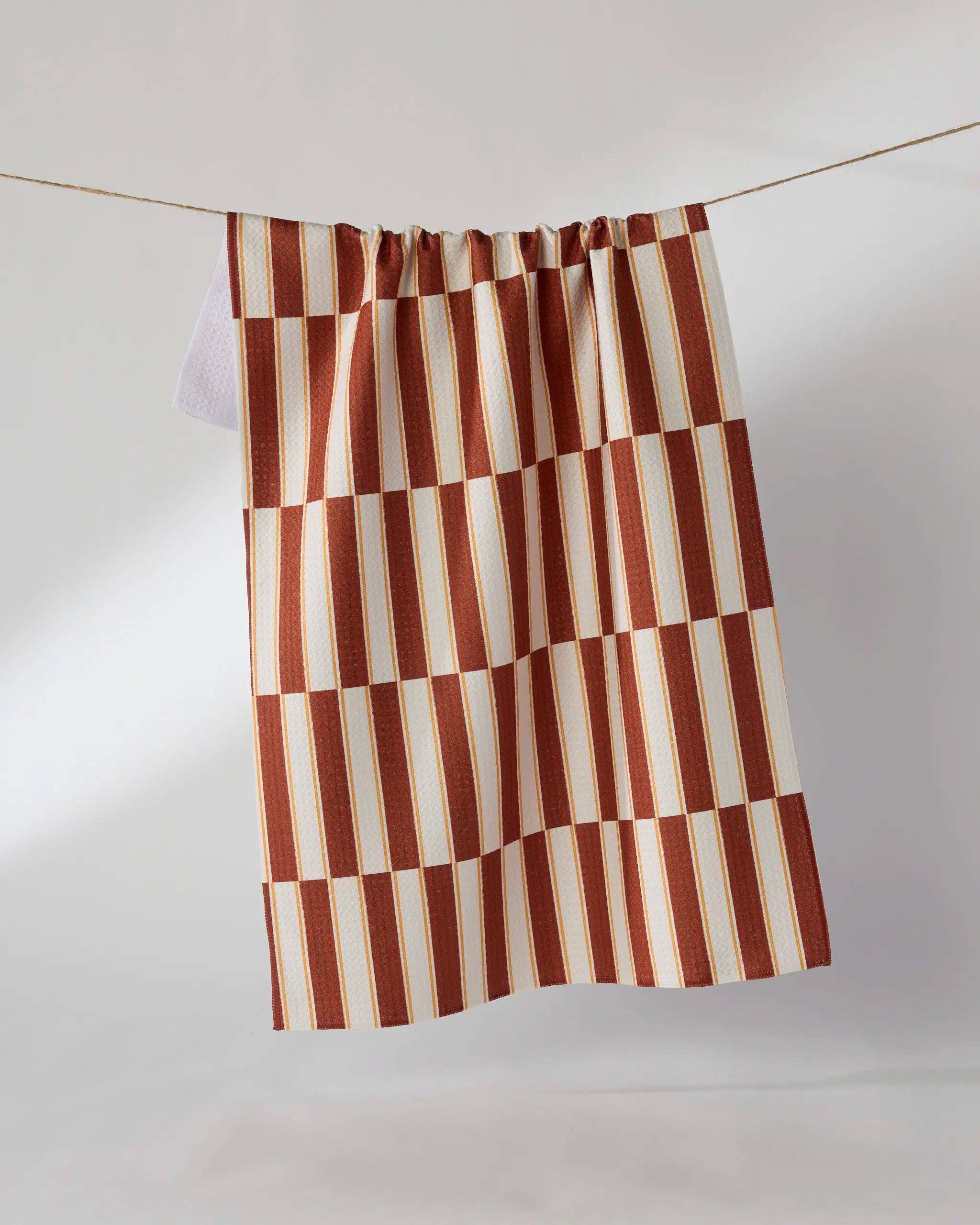 Harvest Stripe Geometry Tea Towel
