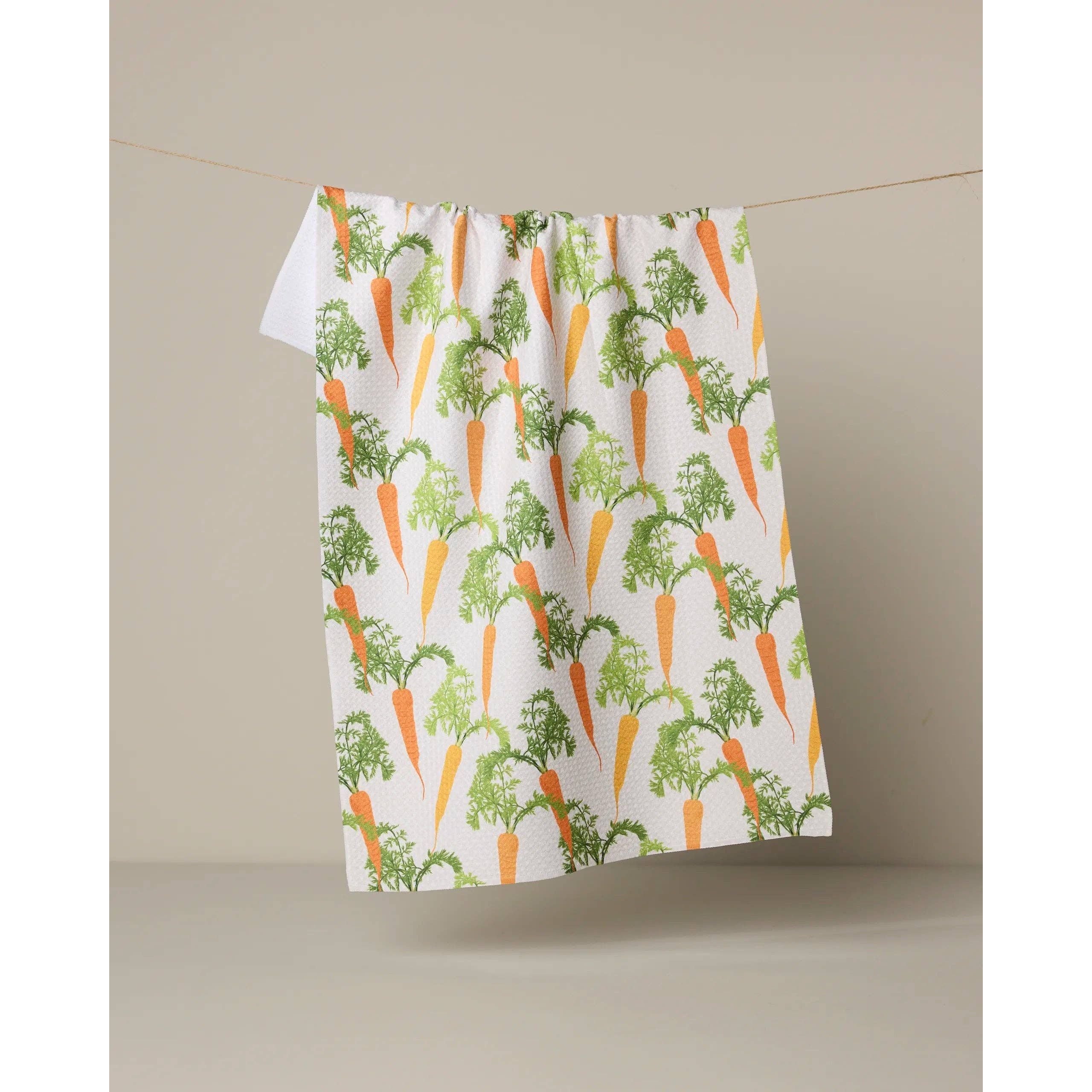 Happy Carrots Geometry Tea Towel