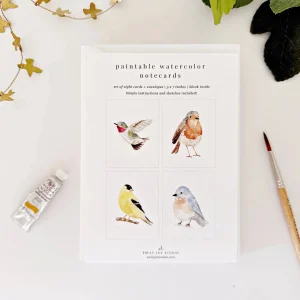 Birds Paintable Watercolor Notecard Set