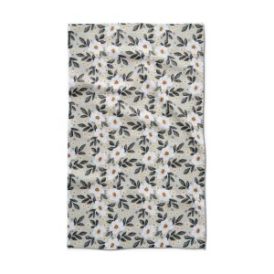 Painted Spring Flowers Tea Towel