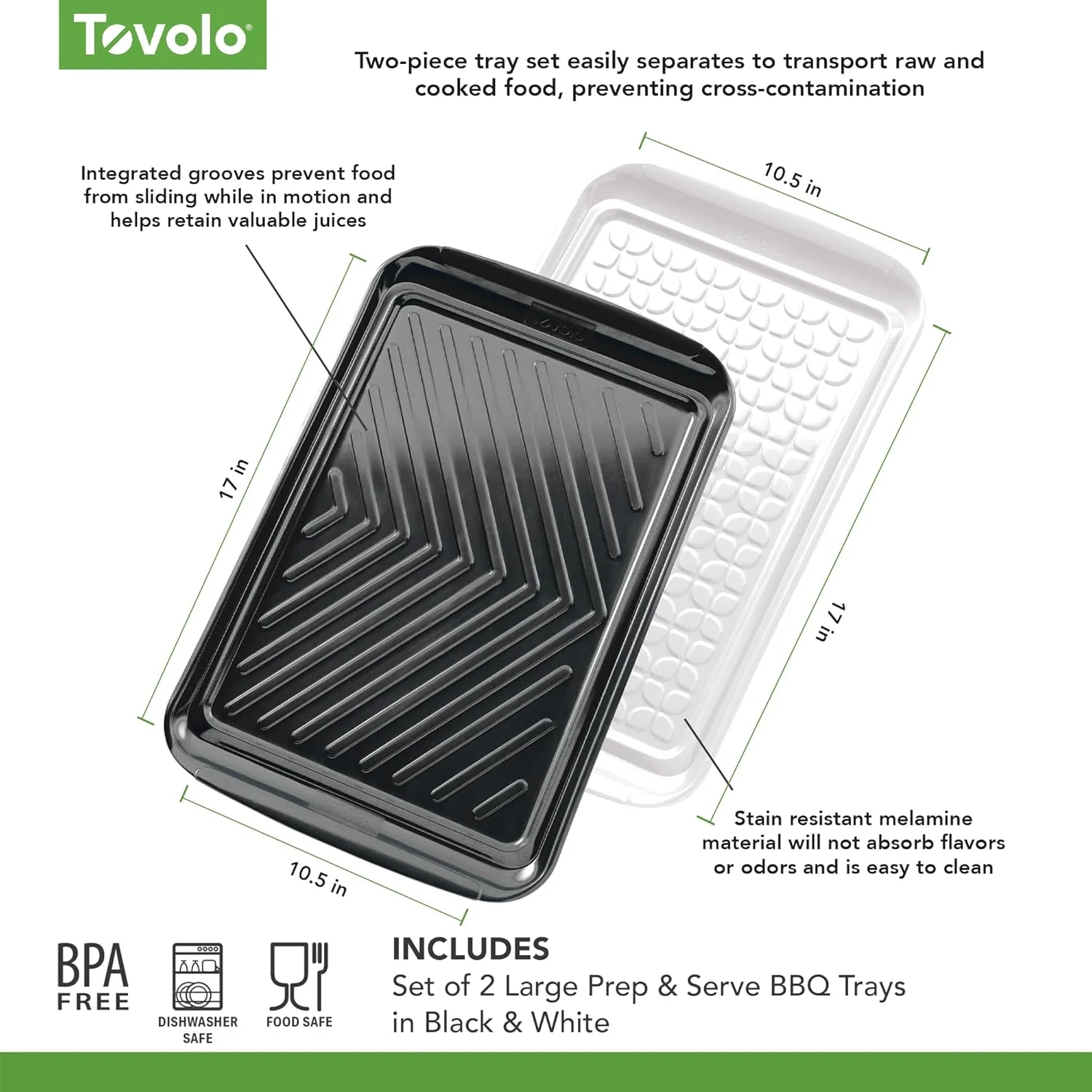 Tovolo Grilling Platters for Outdoor Grill BBQ Prep and Serve Trays Set of 2 - Image 8