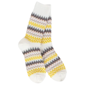 ZigZag Crew Socks in Cloud