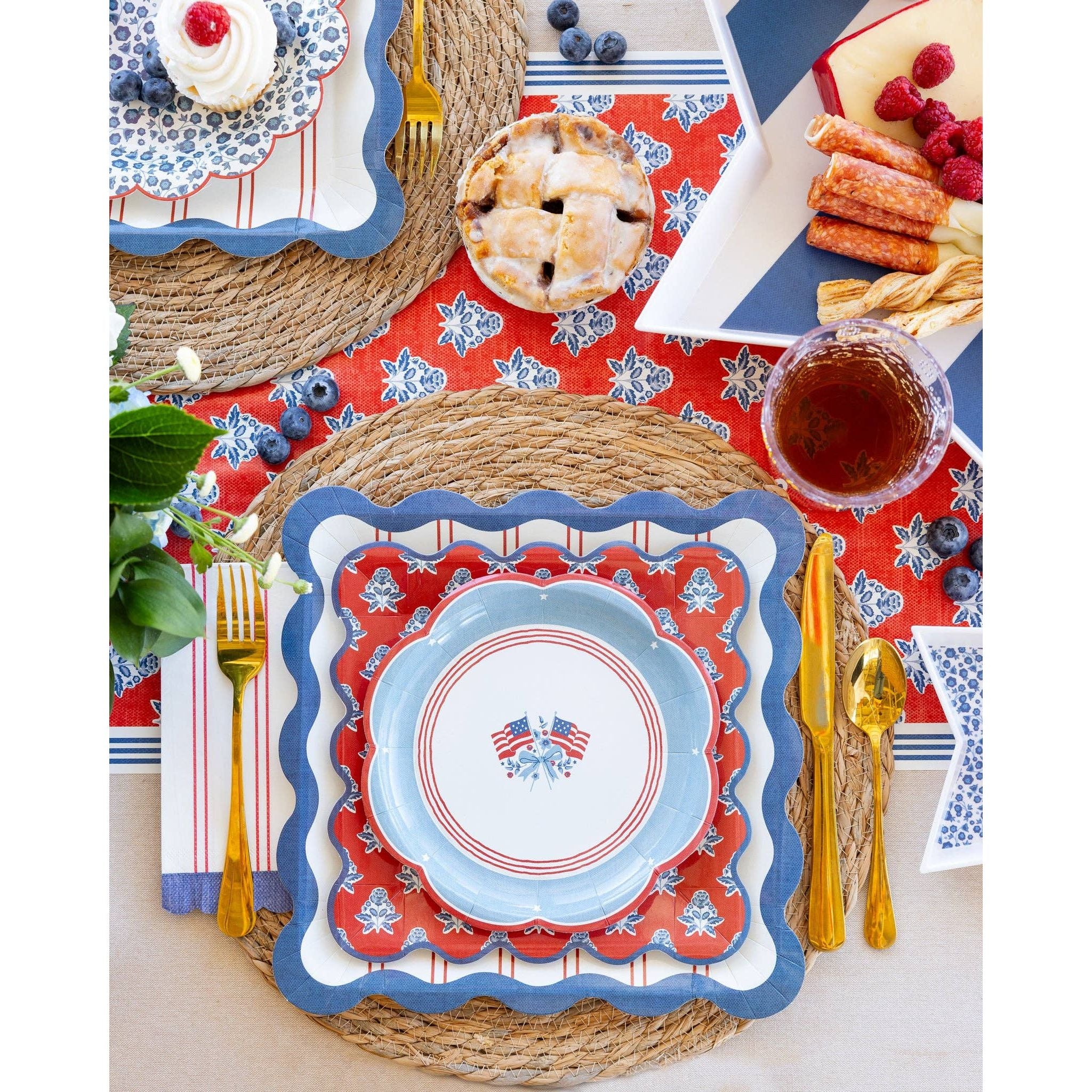 Red Striped Paper Dinner Napkin - Image 2