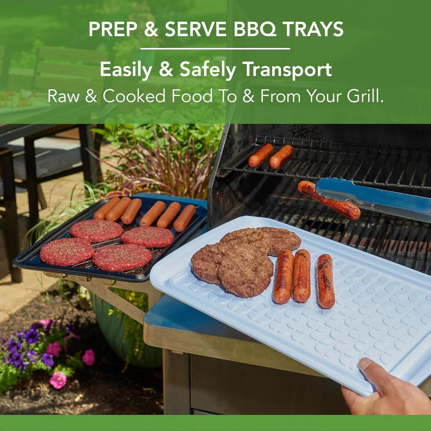 Tovolo Grilling Platters for Outdoor Grill BBQ Prep and Serve Trays Set of 2 - Image 3