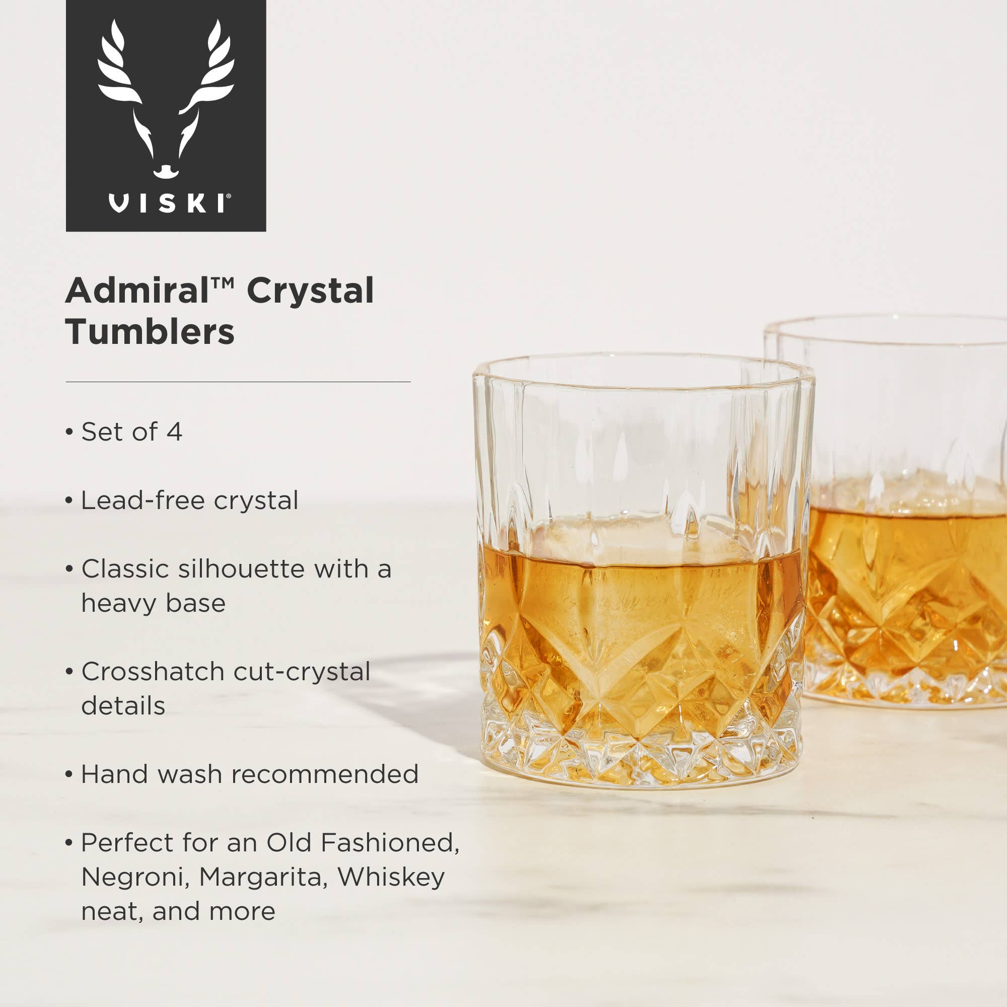Admiral™ Vintage Style Crystal Tumblers Set of 4 - Image 6