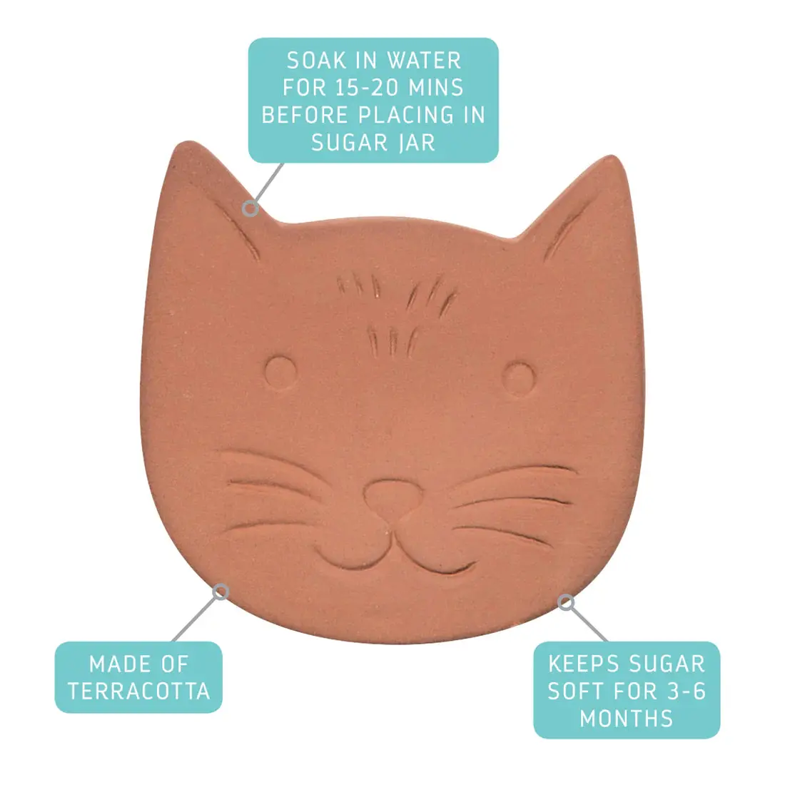 Calvin Cat Terracotta Sugar Saver - Image 3