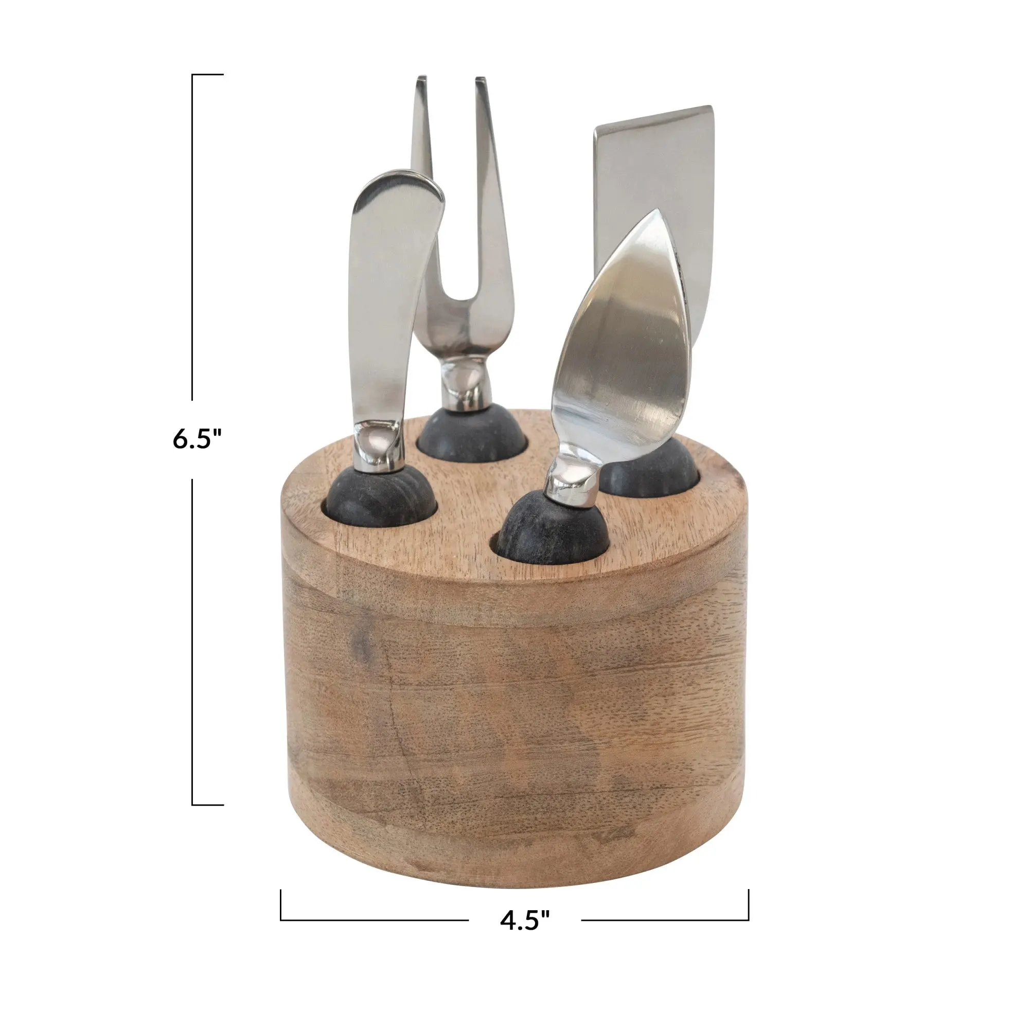 Cheese Servers with Wood Stand. Set of 5 - Image 7