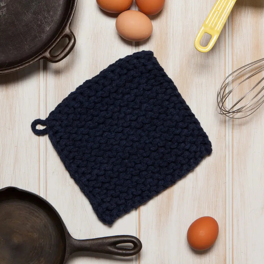 Midnight Blue Knit Potholder - Image 3