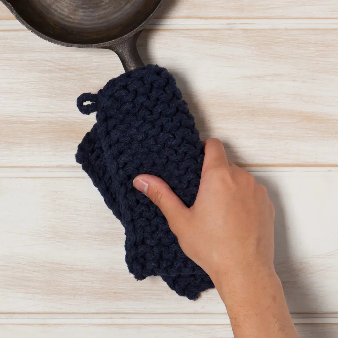 Midnight Blue Knit Potholder - Image 2