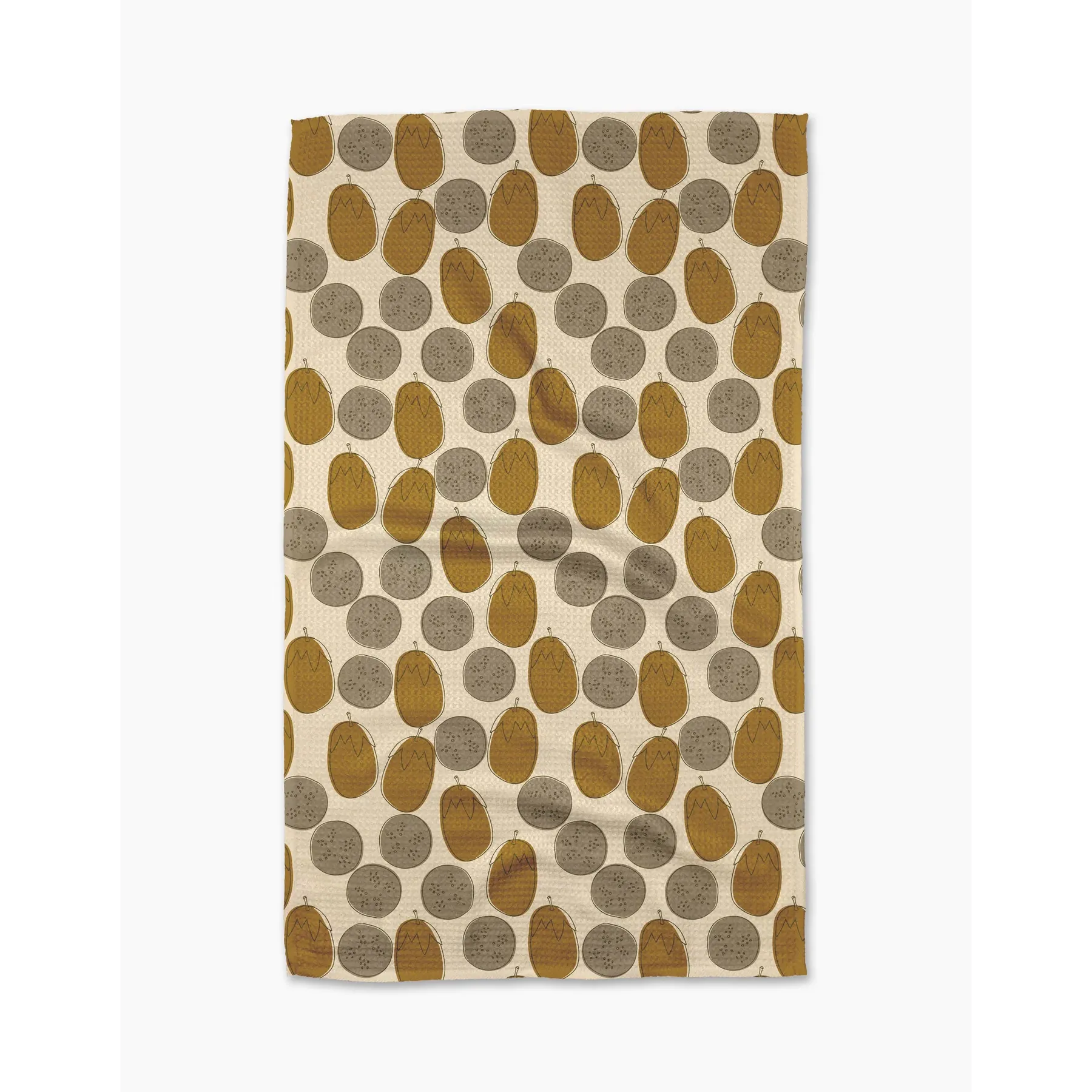 Eggplant Toss Geometry Kitchen Tea Towel