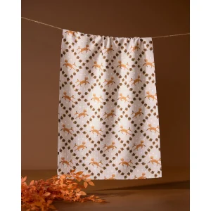 Foxes and Twinkles Geometry Tea Towel