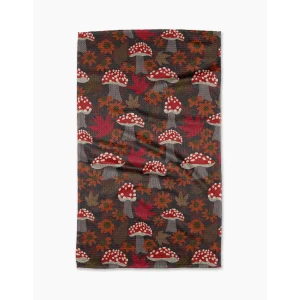 Mushroom Forest Geometry Kitchen Tea Towel