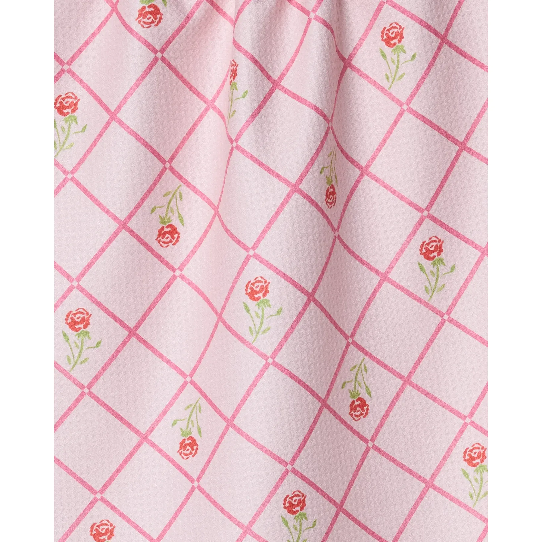 Rose Lattice Geometry Kitchen Tea Towel - Image 2