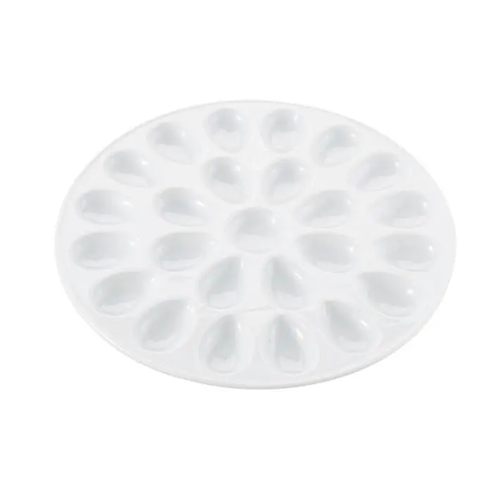 White Porcelain Deviled Egg Dish. 13.25in