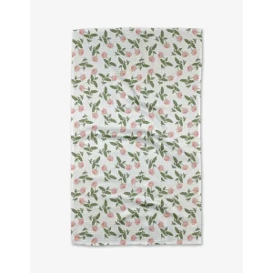 Wildflower Vine Blush Geometry Tea Towel
