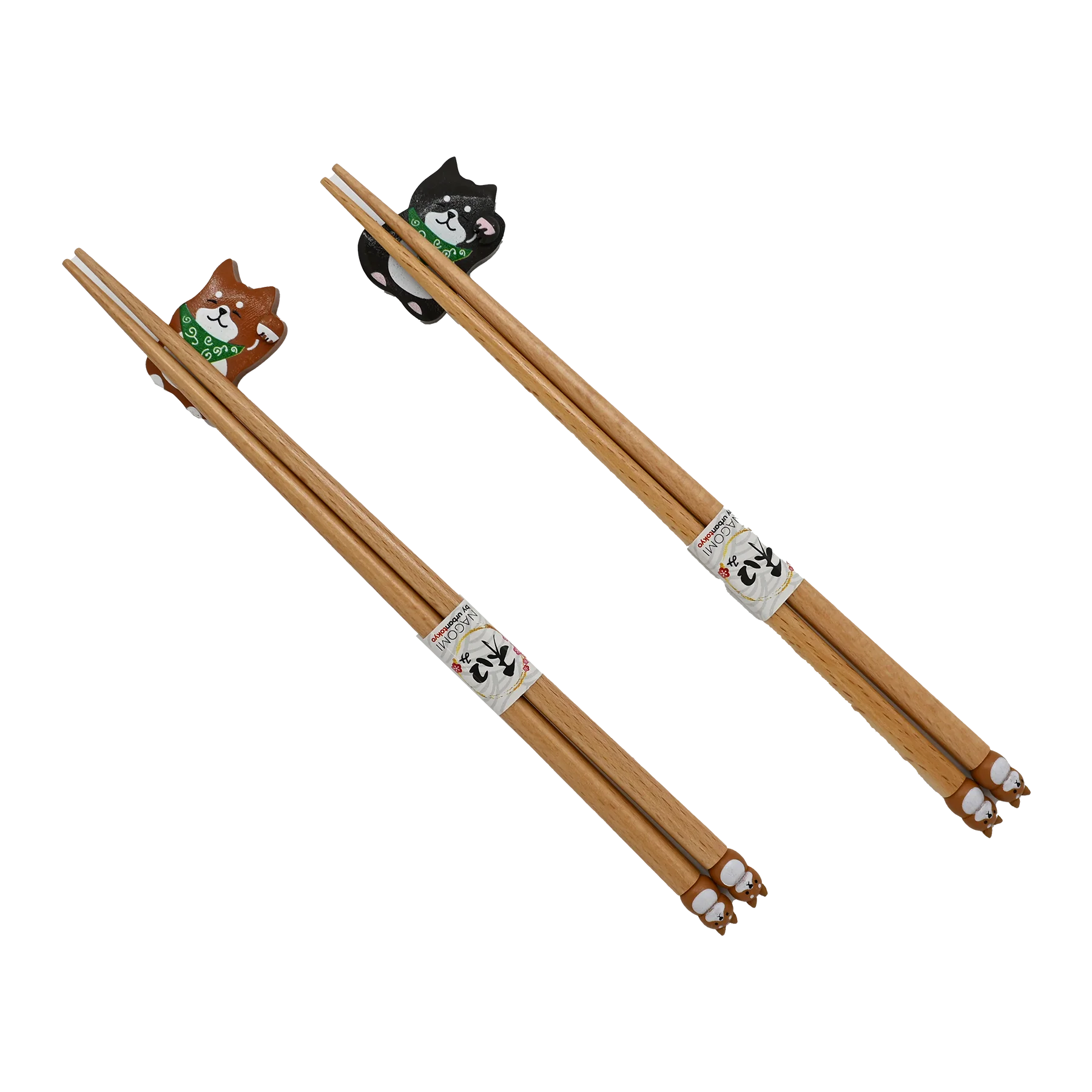 Shiba Inu 2 Pair Wooden Chopsticks and Chopsticks Rests Gift Set - Image 2