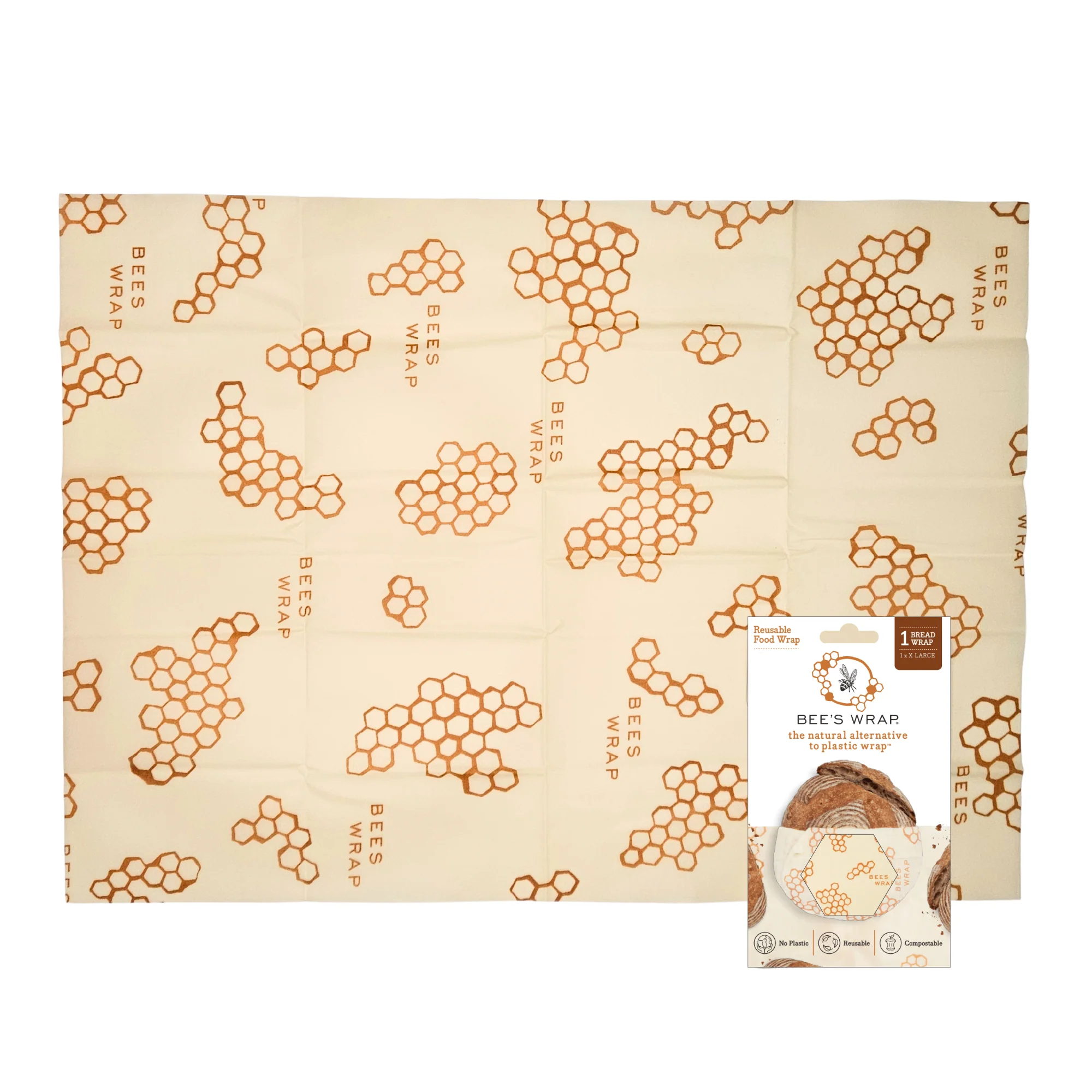 Bee's Wrap Bread Wrap - Honeycomb Pattern - Image 3