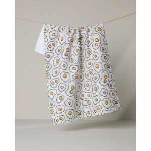 Sunny Side Eggs Geometry Tea Towel
