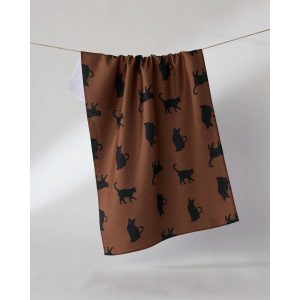 Witch's Cat Geometry Tea Towel