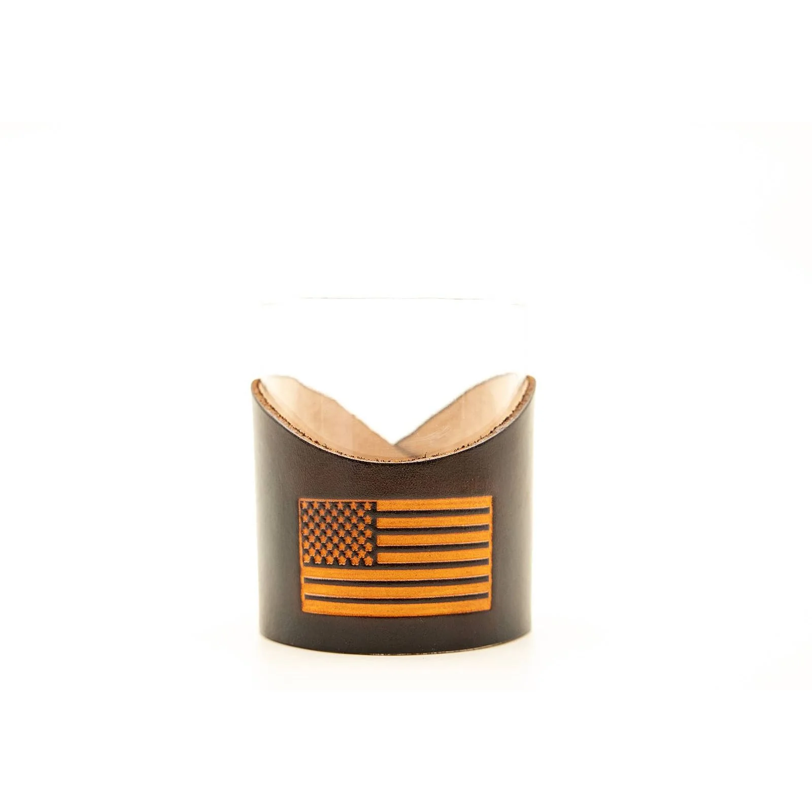 Leather Rocks Glass - American Flag - Image 2