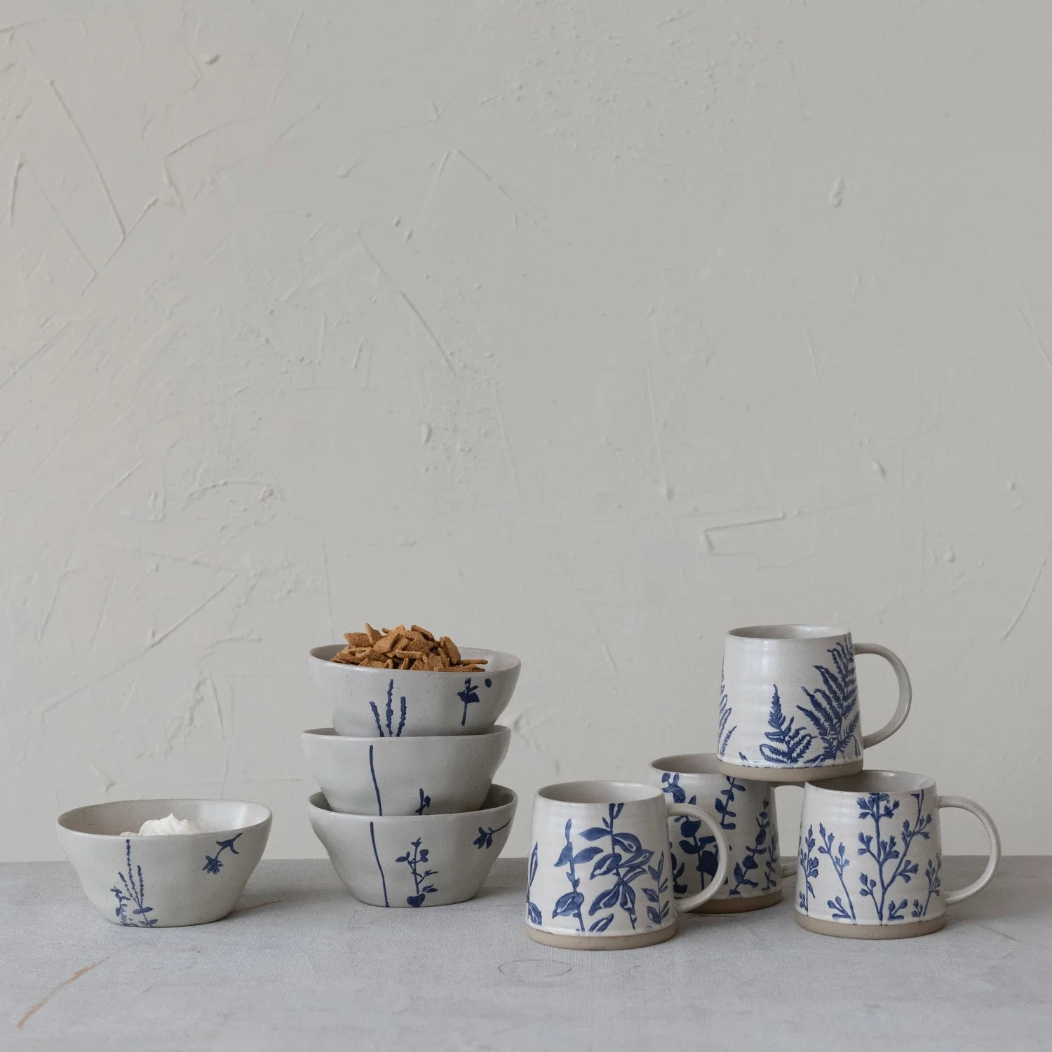Hand-Stamped Botanical Stoneware Mug - Image 2