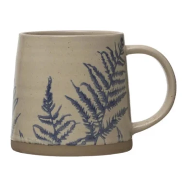 Hand-Stamped Botanical Stoneware Mug - Image 5