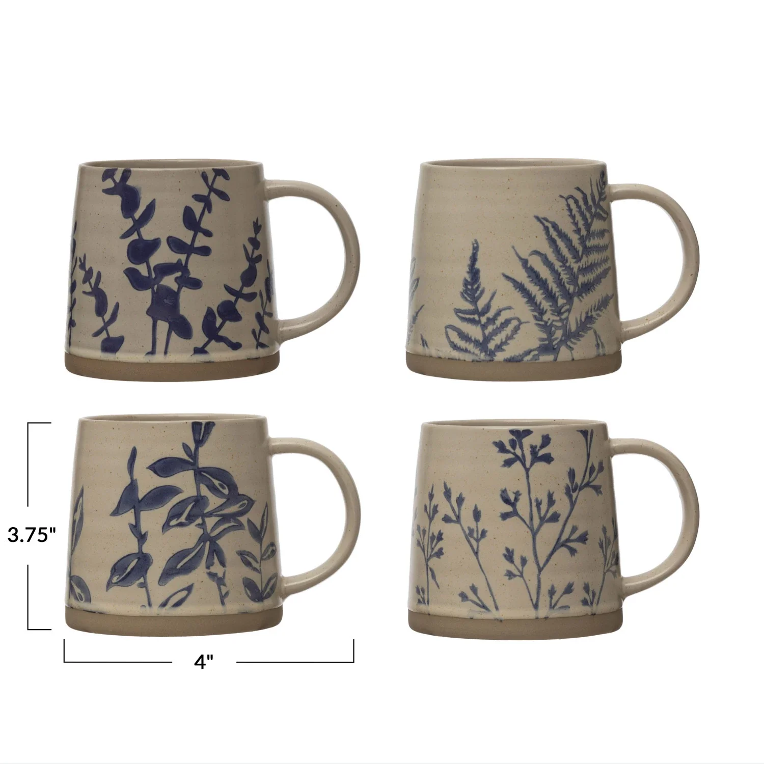 Hand-Stamped Botanical Stoneware Mug - Image 3