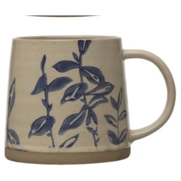 Hand-Stamped Botanical Stoneware Mug - Image 6