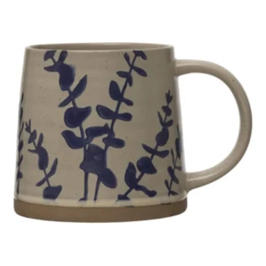 Hand-Stamped Botanical Stoneware Mug - Image 4