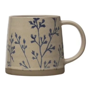 Hand-Stamped Botanical Stoneware Mug - Image 7