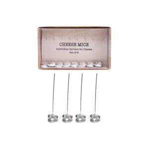 Vintage Reproduction Mouse Shaped Cheese Picks. Set of 8