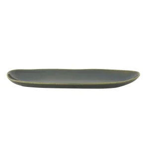Green Oblong Stoneware Tray