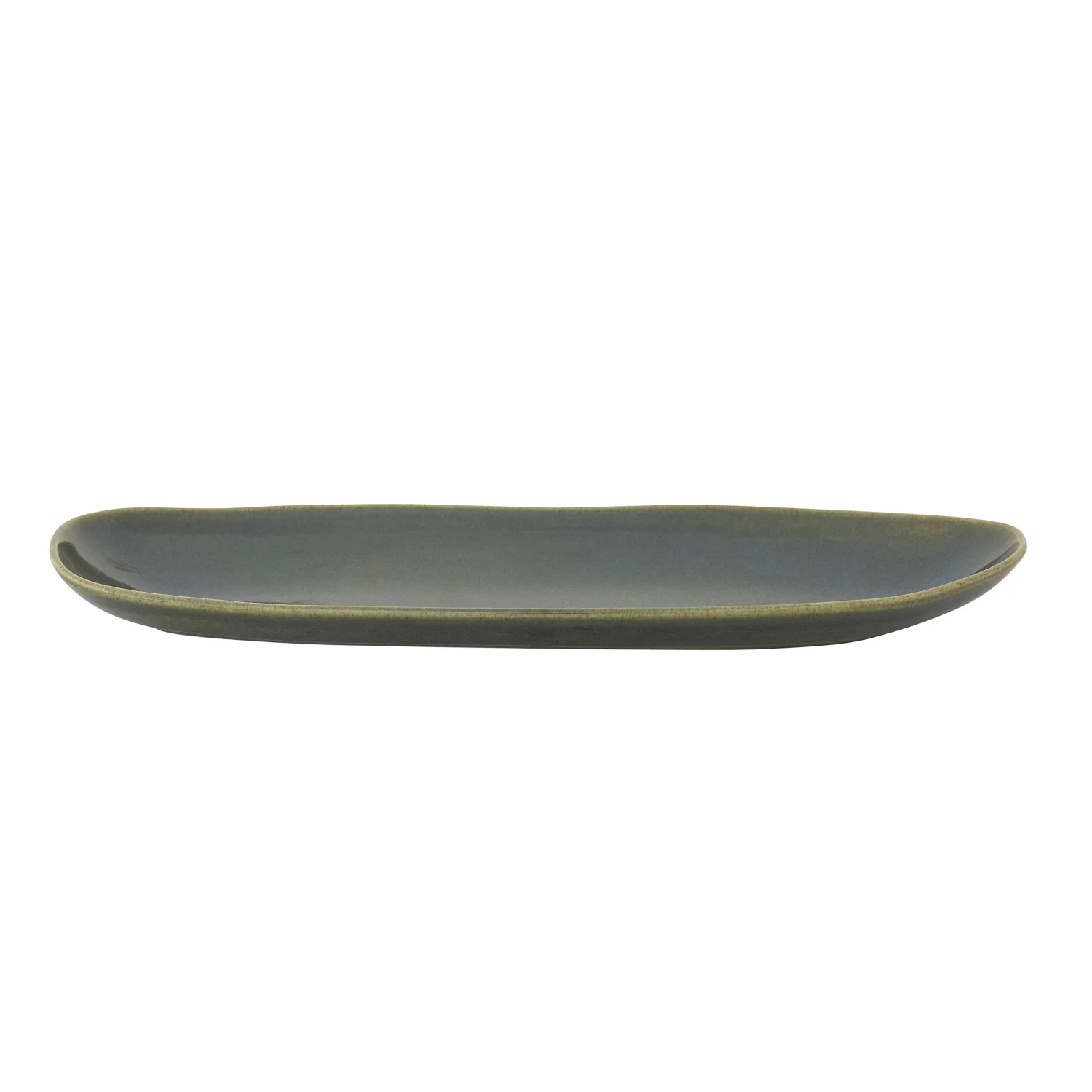 Green Oblong Stoneware Tray
