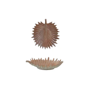 Palm Frond Shaped Stoneware Bowl