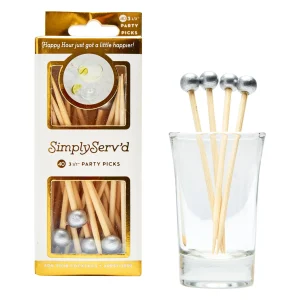 Party Pick Fancy Bamboo Toothpick Small 3.5 Silver 40pk