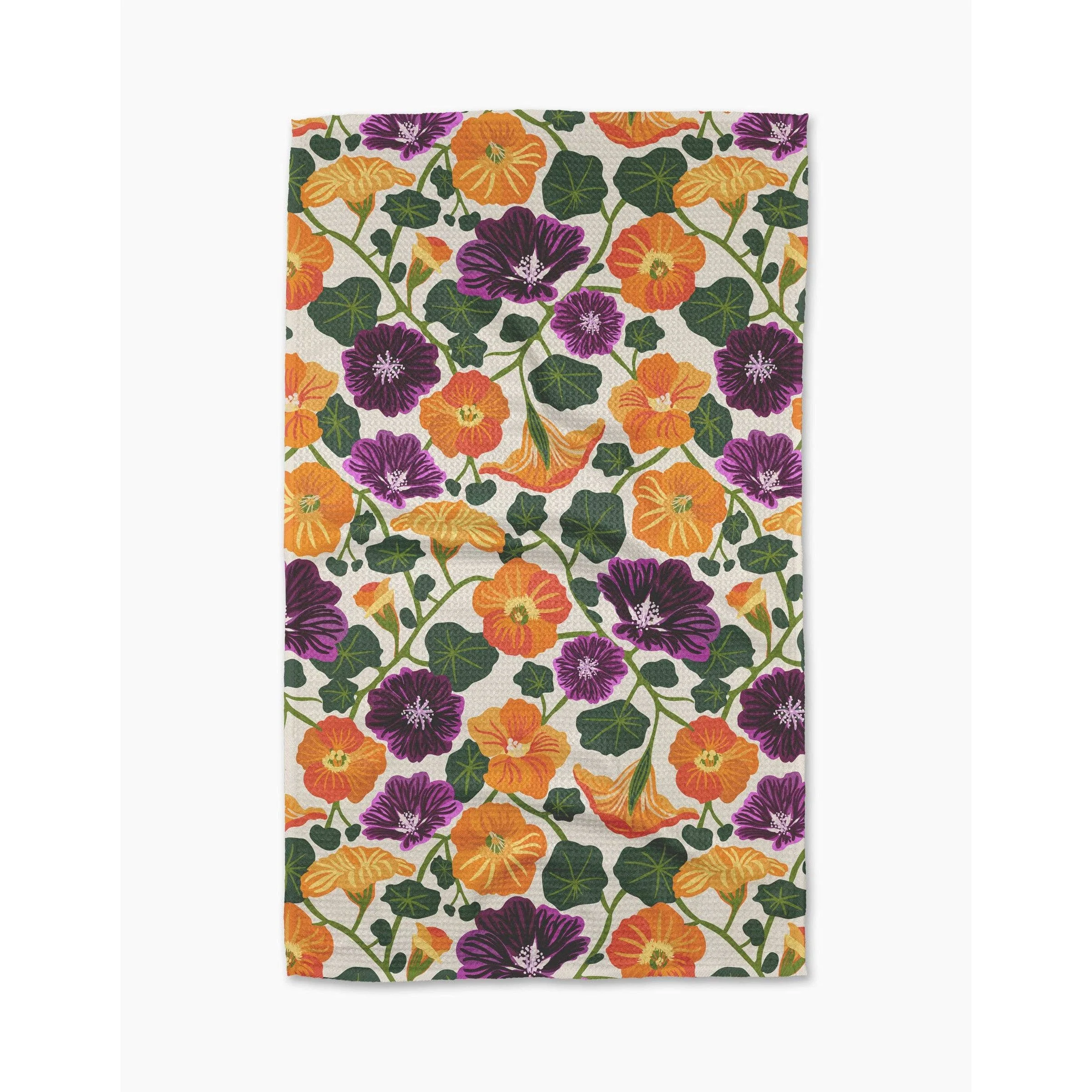 Nasturtium Garden Geometry Tea Towel