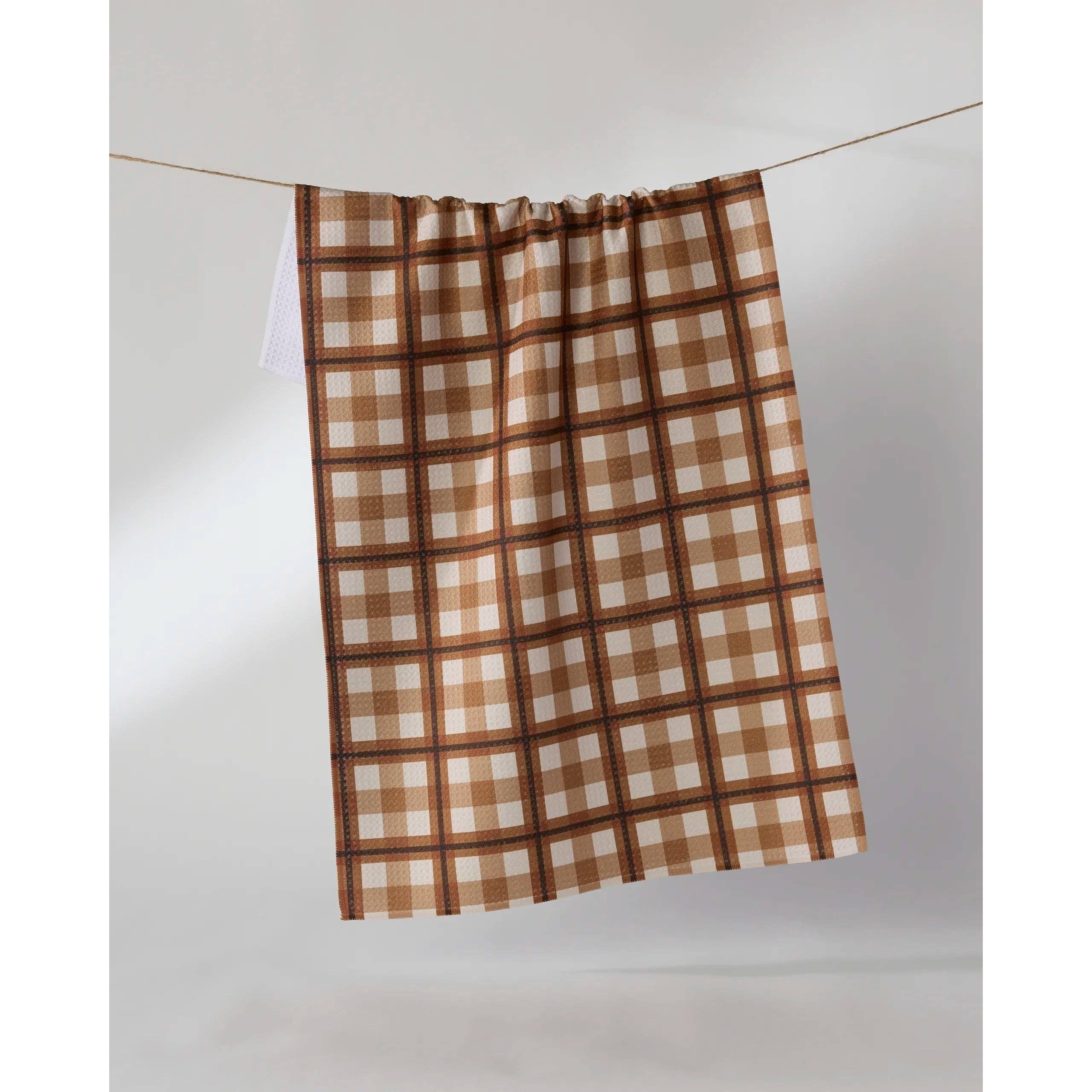 Rich Cocoa Geometry Tea Towel