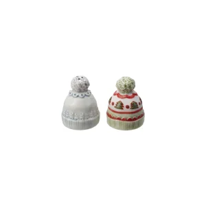 Stoneware Hat Shaped Salt & Pepper Shakers. Set of 2 ©