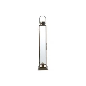 Metal & Glass Lantern Taper Holder. Gold Finish