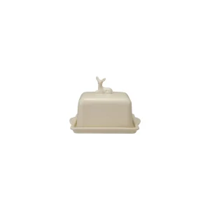 Deer Stoneware Butter Dish
