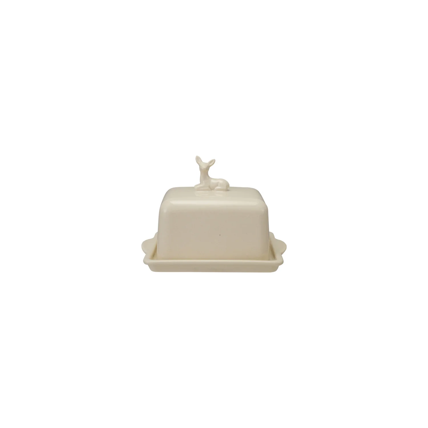 Deer Stoneware Butter Dish